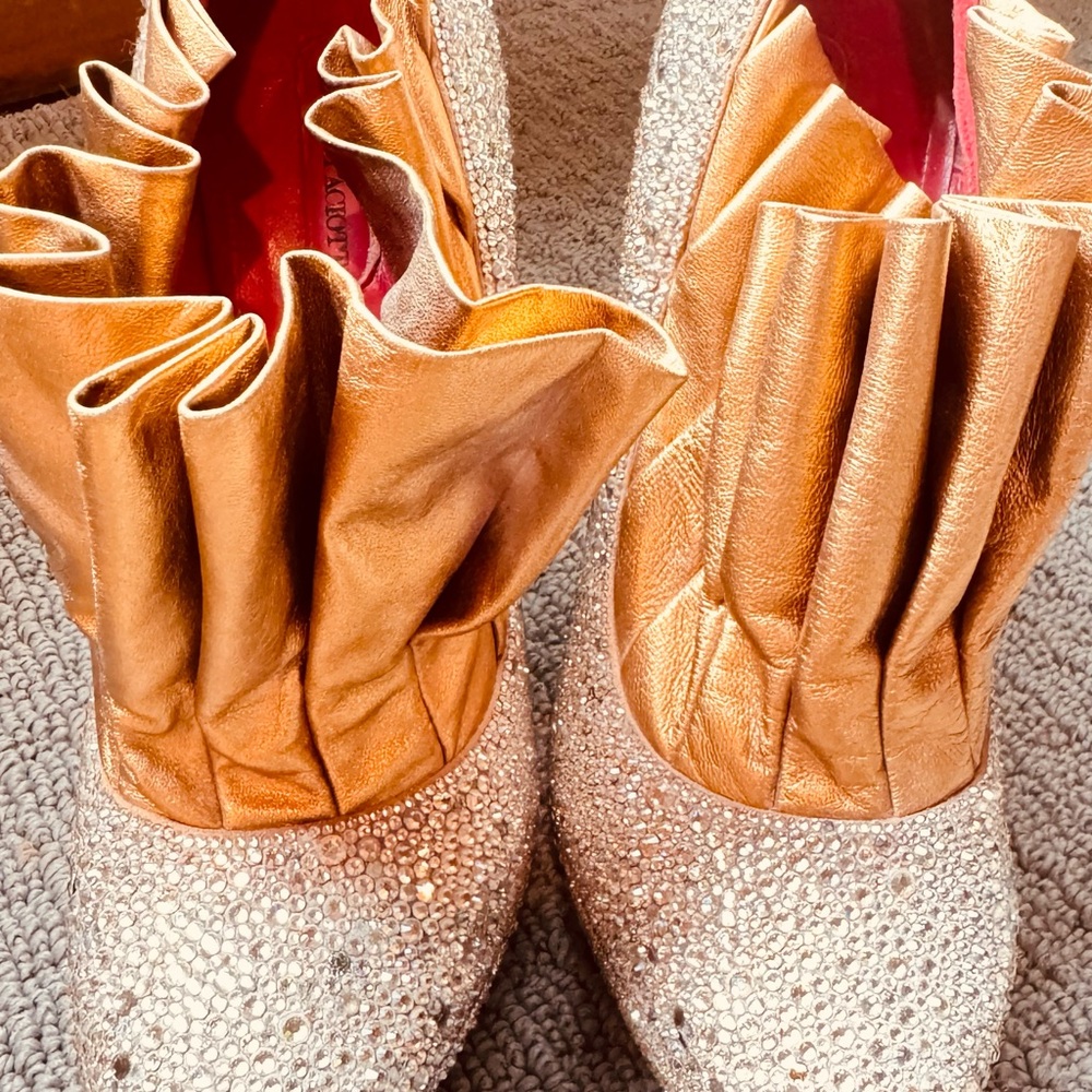 Cesare Paciotti Gold and Silver Dagger Heels